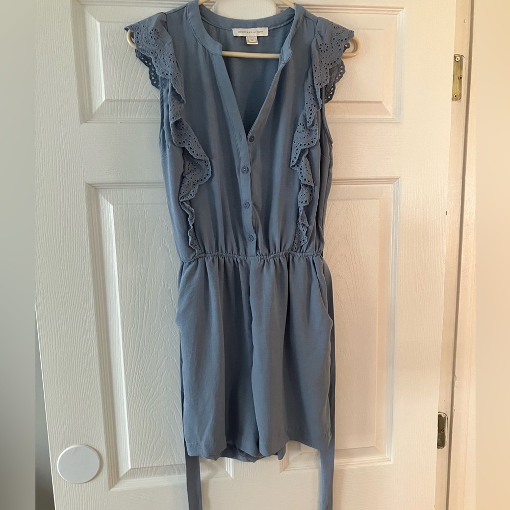 Blue Ruffled Romper